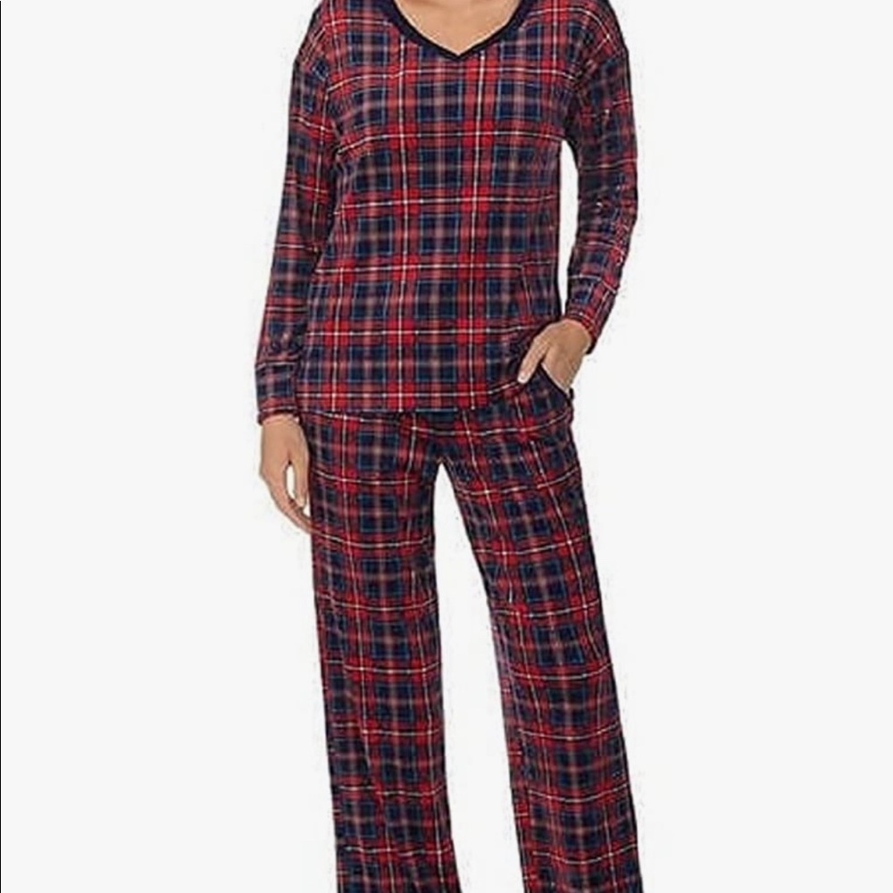 NWT Nautica Women’s 2-pc Lightweight Fleece Pajama Sleepwear Set Pants w-Pockets